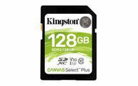 KINGSTON 128GB SD CARD CANVAS SELECT 100MB/S, BLACK