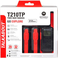 MOTOROLA TALKABOUT T210TP RECHARGEABLE TWOWAY RADIO, BLACK,RED