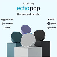 AMAZON  ECHO POP | SMART AND COMPACT SPEAKER WITH SHARP SOUND AND ALEXA, GLACIER WHITE