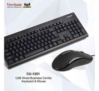 VIEWSONIC CU1251 WIRED KEYBOAD MOUSE COMBO, ENG LAYOUT, BLACK