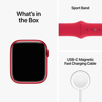 Apple WATCH SERIES 8 GPS 45MM (PRODUCT)RED ALUMINUM CASE WITH (PRODUCT)RED SPORT BAND  M/L,  Ios, Red